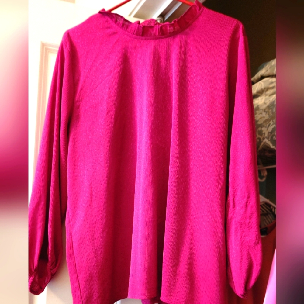 Fushia long sleeved dress shirt